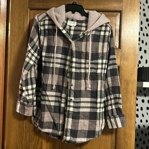 American Eagle hooded flannel